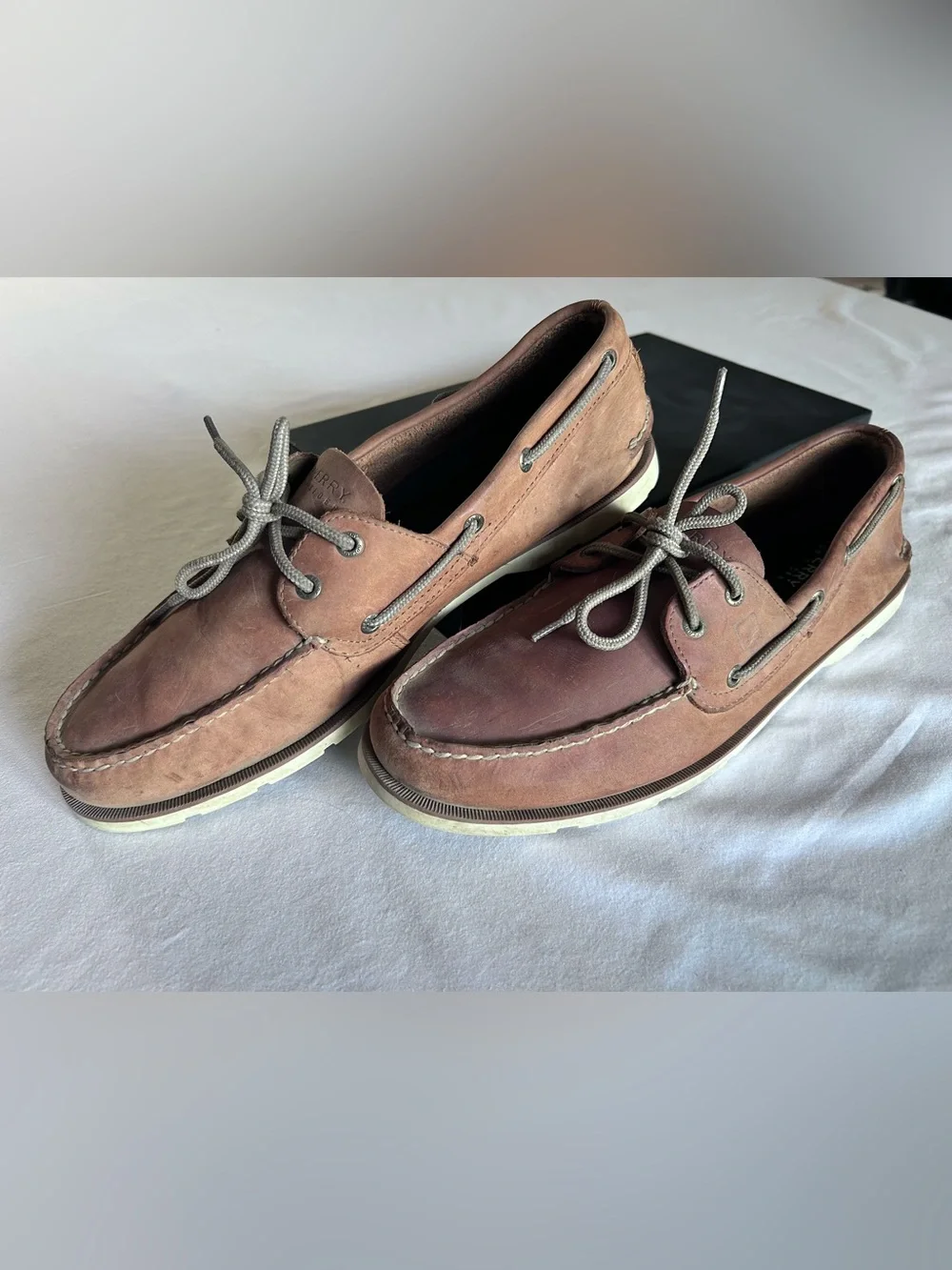 Sperry Top-Sider Men’s Brown Leather Boat Shoes Size 13M